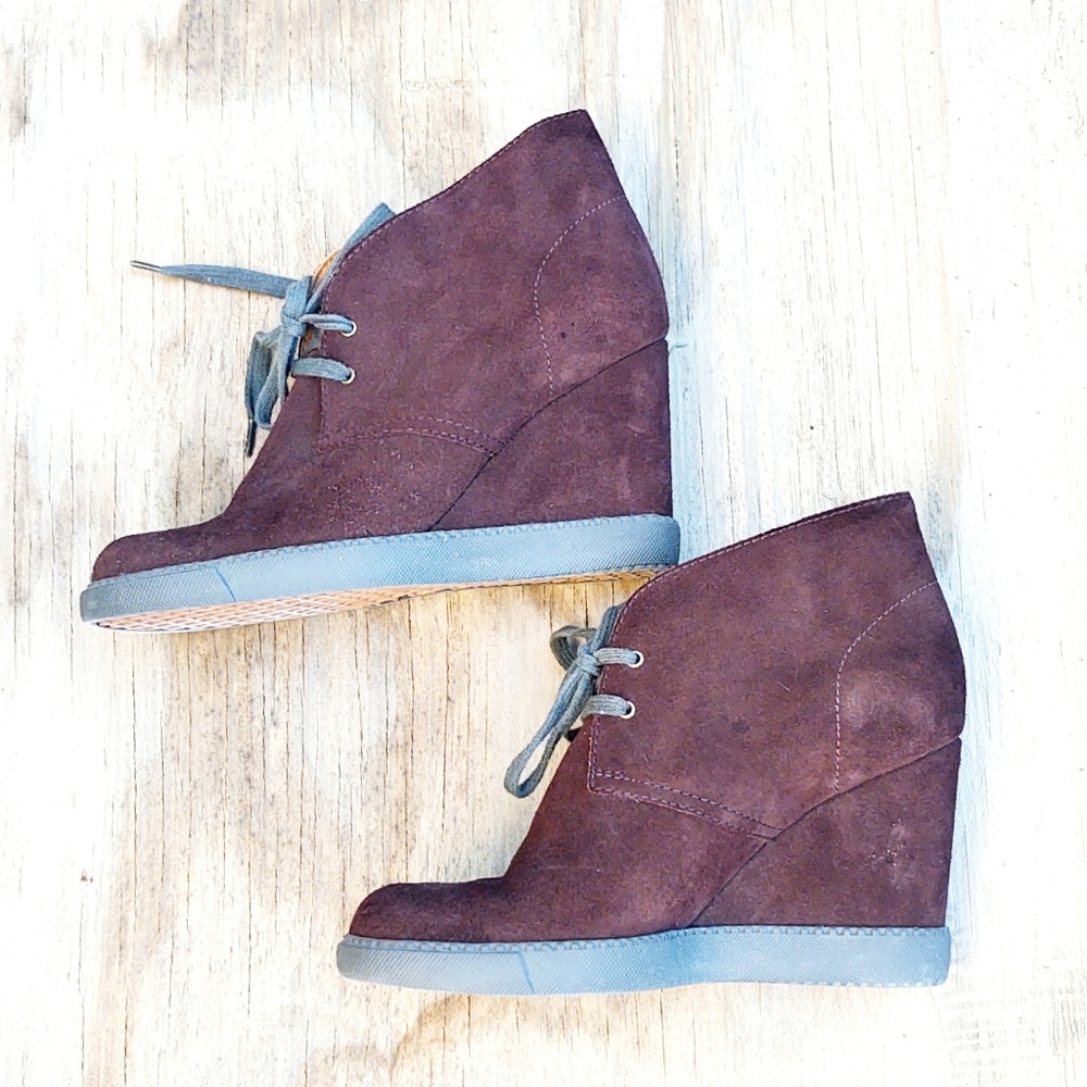 See By Chloe Brown Lea Suede Platform Wedges- Size 11